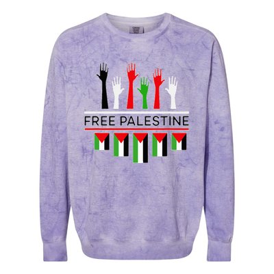 Free Gaza Palestine Flag Proud Palestine Save Gaza Colorblast Crewneck Sweatshirt