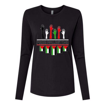 Free Gaza Palestine Flag Proud Palestine Save Gaza Womens Cotton Relaxed Long Sleeve T-Shirt