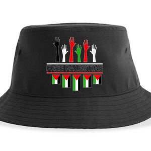 Free Gaza Palestine Flag Proud Palestine Save Gaza Sustainable Bucket Hat