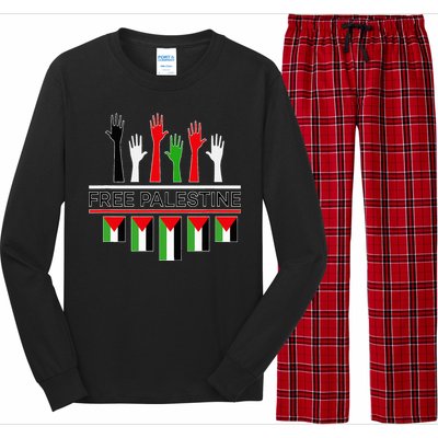 Free Gaza Palestine Flag Proud Palestine Save Gaza Long Sleeve Pajama Set