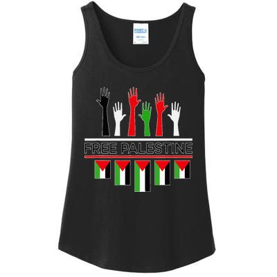 Free Gaza Palestine Flag Proud Palestine Save Gaza Ladies Essential Tank