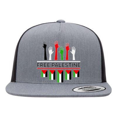 Free Gaza Palestine Flag Proud Palestine Save Gaza Flat Bill Trucker Hat