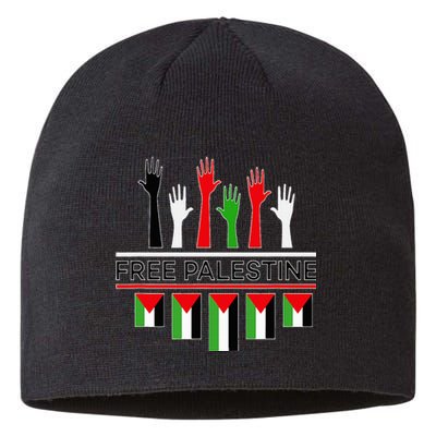 Free Gaza Palestine Flag Proud Palestine Save Gaza Sustainable Beanie