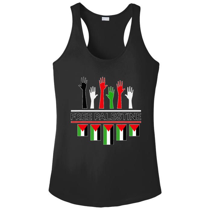 Free Gaza Palestine Flag Proud Palestine Save Gaza Ladies PosiCharge Competitor Racerback Tank