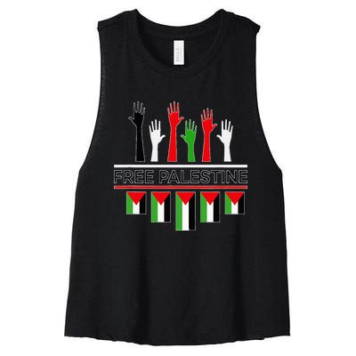 Free Gaza Palestine Flag Proud Palestine Save Gaza Women's Racerback Cropped Tank