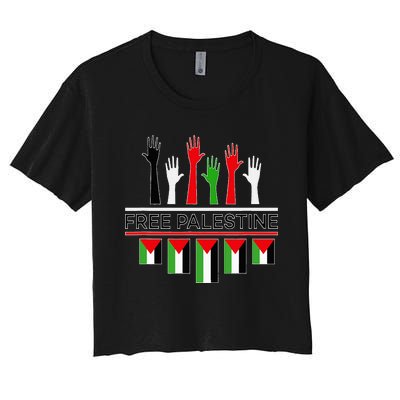 Free Gaza Palestine Flag Proud Palestine Save Gaza Women's Crop Top Tee