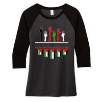 Free Gaza Palestine Flag Proud Palestine Save Gaza Women's Tri-Blend 3/4-Sleeve Raglan Shirt