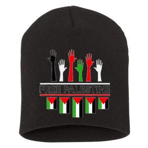 Free Gaza Palestine Flag Proud Palestine Save Gaza Short Acrylic Beanie