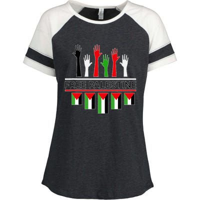 Free Gaza Palestine Flag Proud Palestine Save Gaza Enza Ladies Jersey Colorblock Tee