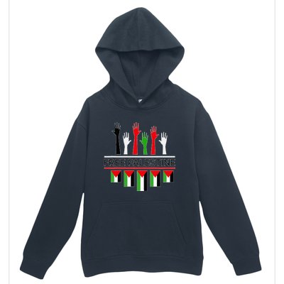 Free Gaza Palestine Flag Proud Palestine Save Gaza Urban Pullover Hoodie