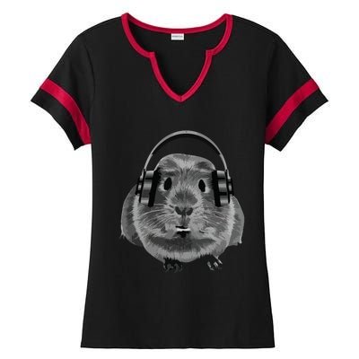 Fat Guinea Pig House Pet Animal For Animal Lovers Ladies Halftime Notch Neck Tee