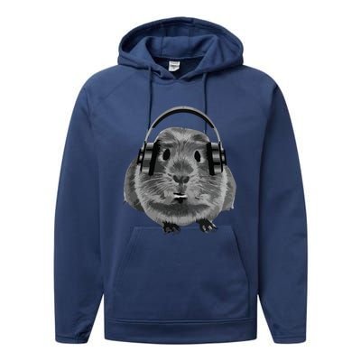 Fat Guinea Pig House Pet Animal For Animal Lovers Performance Fleece Hoodie