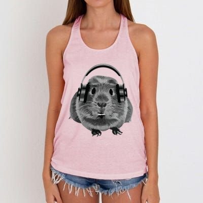 Fat Guinea Pig House Pet Animal For Animal Lovers Women's Knotted Racerback Tank