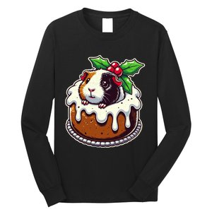 Funny Guinea Pig Dad Mom Lover Guinea Pig Christmas Pudding Long Sleeve Shirt