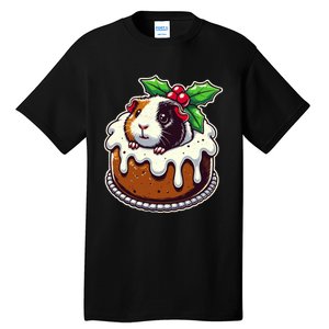 Funny Guinea Pig Dad Mom Lover Guinea Pig Christmas Pudding Tall T-Shirt