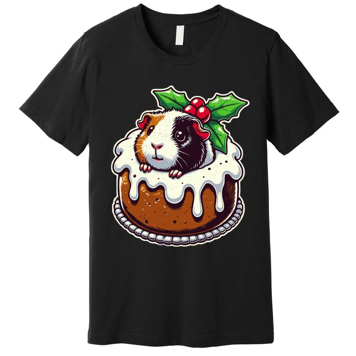 Funny Guinea Pig Dad Mom Lover Guinea Pig Christmas Pudding Premium T-Shirt