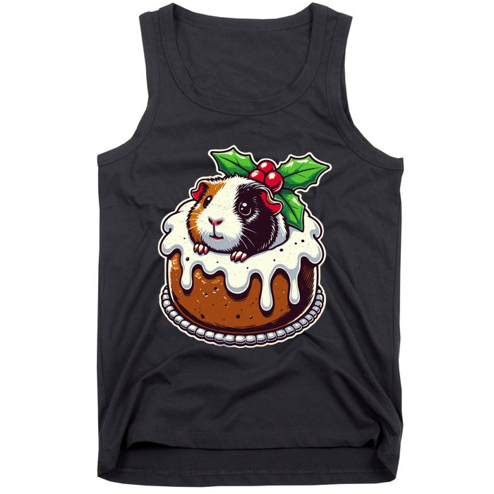 Funny Guinea Pig Dad Mom Lover Guinea Pig Christmas Pudding Tank Top