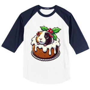 Funny Guinea Pig Dad Mom Lover Guinea Pig Christmas Pudding Baseball Sleeve Shirt