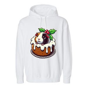 Funny Guinea Pig Dad Mom Lover Guinea Pig Christmas Pudding Garment-Dyed Fleece Hoodie