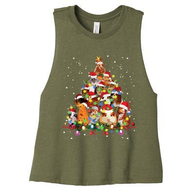 Funny Guinea Pig Christmas Tree Ornament Decor Gift Cute Women's Racerback Cropped Tank