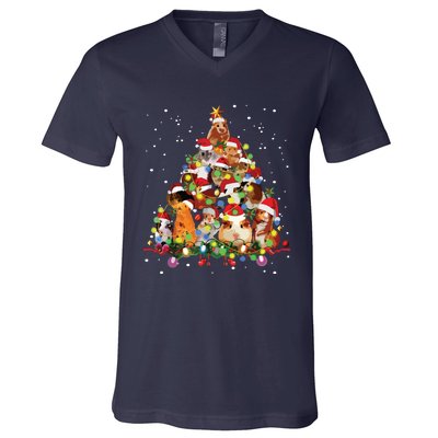 Funny Guinea Pig Christmas Tree Ornament Decor Gift Cute V-Neck T-Shirt