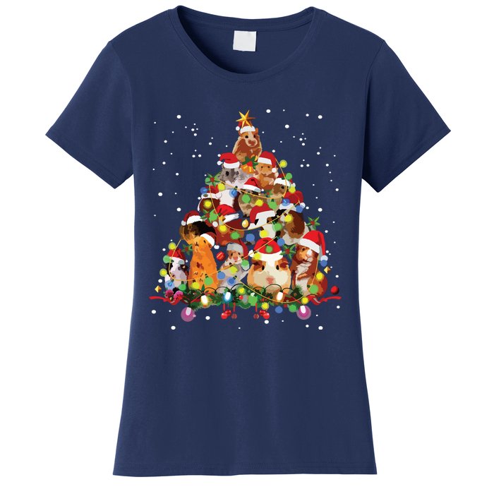 Funny Guinea Pig Christmas Tree Ornament Decor Gift Cute Women's T-Shirt