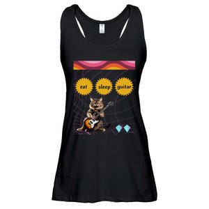 Funny Guitar Player Electric Guitar Players And Cat Lover Ladies Essential Flowy Tank