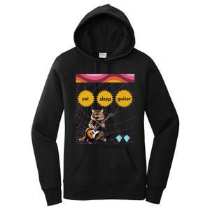 Funny Guitar Player Electric Guitar Players And Cat Lover Women's Pullover Hoodie