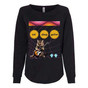 Funny Guitar Player Electric Guitar Players And Cat Lover Womens California Wash Sweatshirt