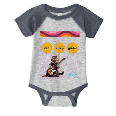 Funny Guitar Player Electric Guitar Players And Cat Lover Infant Baby Jersey Bodysuit