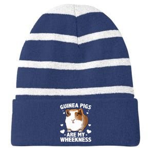 Funny Guinea Pig Design For Men Women Kids Guinea Pig Lovers Striped Beanie with Solid Band