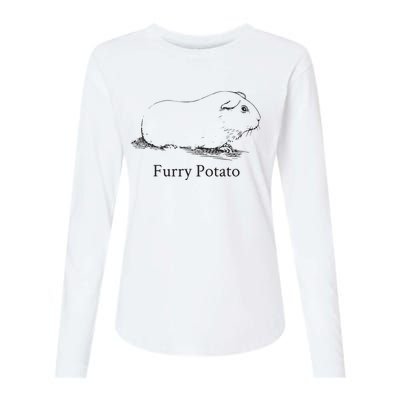 Funny Guinea Pig Furry Potato Wrong Animal Name Stupid Joke Womens Cotton Relaxed Long Sleeve T-Shirt