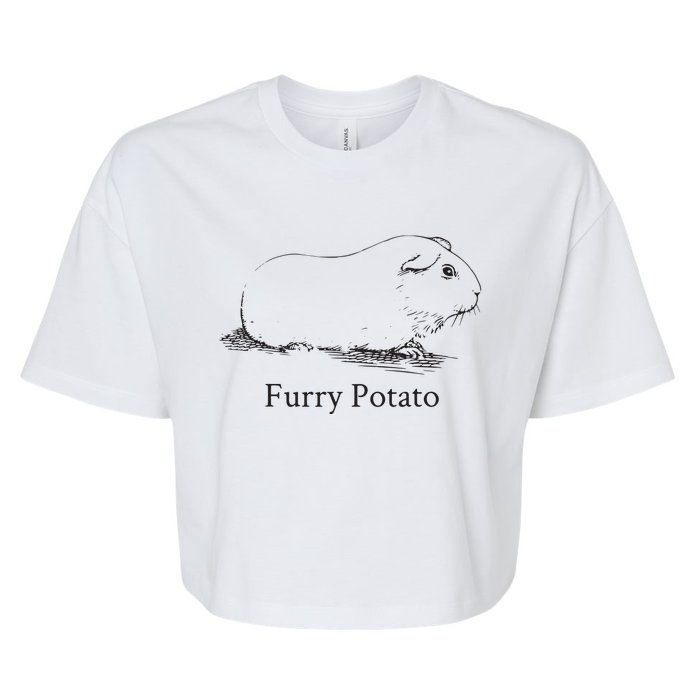 Funny Guinea Pig Furry Potato Wrong Animal Name Stupid Joke Bella+Canvas Jersey Crop Tee