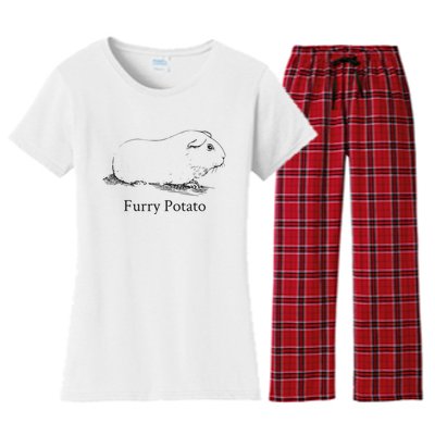 Funny Guinea Pig Furry Potato Wrong Animal Name Stupid Joke Women's Flannel Pajama Set