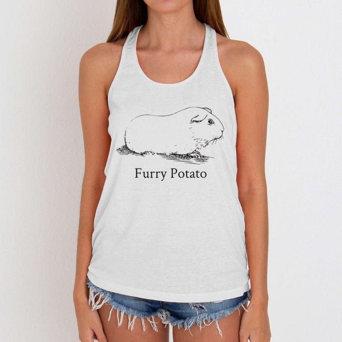 Funny Guinea Pig Furry Potato Wrong Animal Name Stupid Joke Women's Knotted Racerback Tank