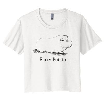 Funny Guinea Pig Furry Potato Wrong Animal Name Stupid Joke Women's Crop Top Tee