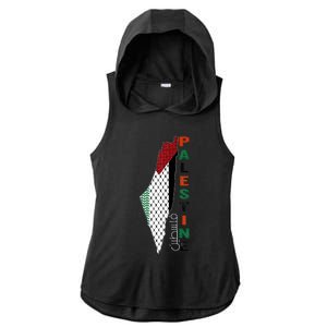 Free Gaza Palestine Flag Arabic Ladies PosiCharge Tri-Blend Wicking Draft Hoodie Tank