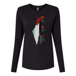 Free Gaza Palestine Flag Arabic Womens Cotton Relaxed Long Sleeve T-Shirt