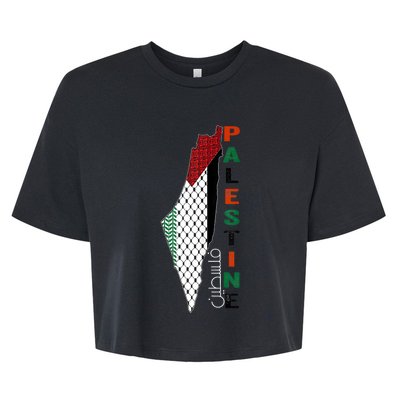 Free Gaza Palestine Flag Arabic Bella+Canvas Jersey Crop Tee