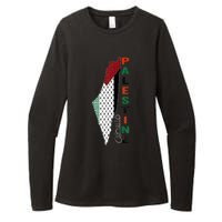 Free Gaza Palestine Flag Arabic Womens CVC Long Sleeve Shirt