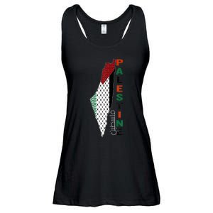 Free Gaza Palestine Flag Arabic Ladies Essential Flowy Tank