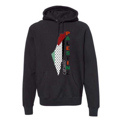 Free Gaza Palestine Flag Arabic Premium Hoodie