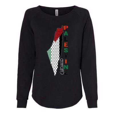 Free Gaza Palestine Flag Arabic Womens California Wash Sweatshirt