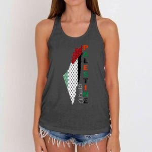 Free Gaza Palestine Flag Arabic Women's Knotted Racerback Tank