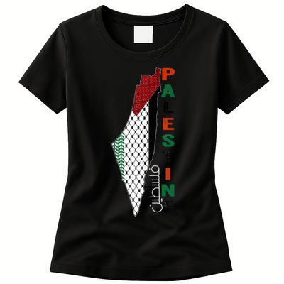 Free Gaza Palestine Flag Arabic Women's T-Shirt