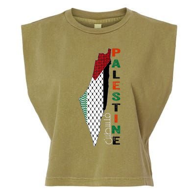 Free Gaza Palestine Flag Arabic Garment-Dyed Women's Muscle Tee