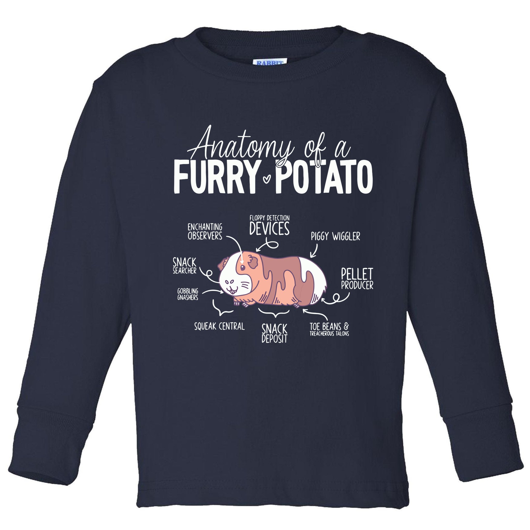 Funny Guinea Pig Guinea Pig Anatomy Guinea Pig Toddler Long Sleeve Shirt