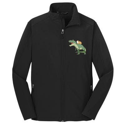 Funny Guinea Pig Riding T Rex Dinosaur Core Soft Shell Jacket