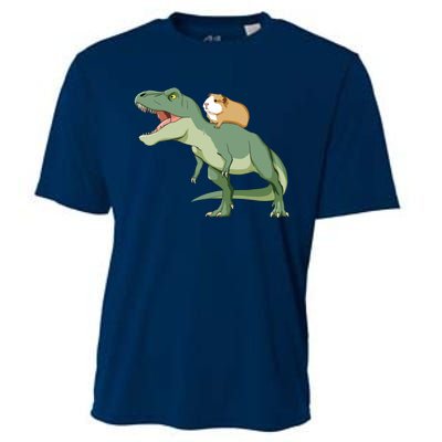 Funny Guinea Pig Riding T Rex Dinosaur Cooling Performance Crew T-Shirt