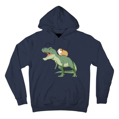 Funny Guinea Pig Riding T Rex Dinosaur Hoodie